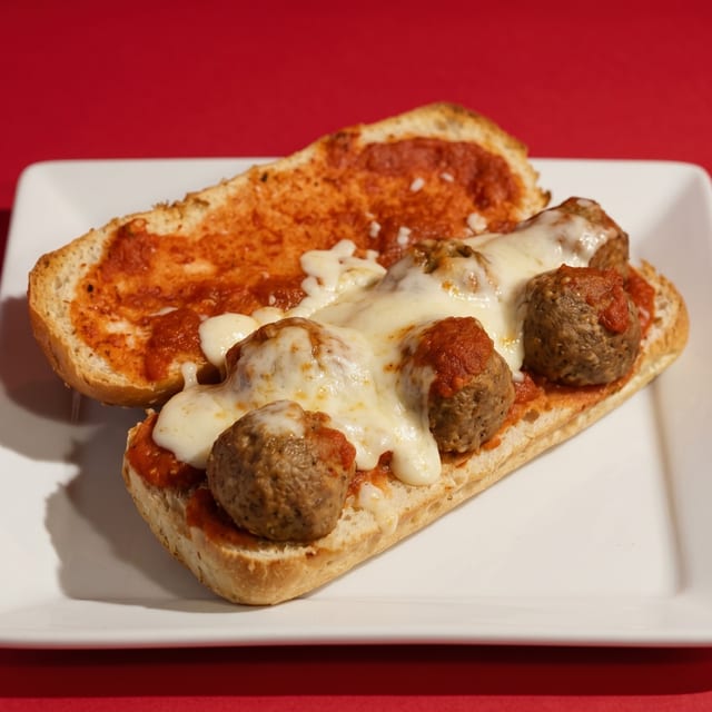 Meatball Parmigiana Sub.