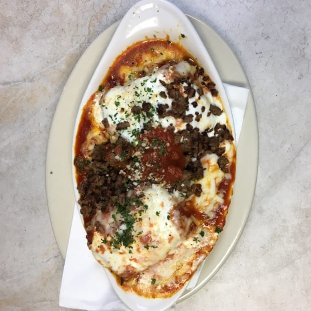 Homemade Lasagna with Homemade Tomato Sauce.