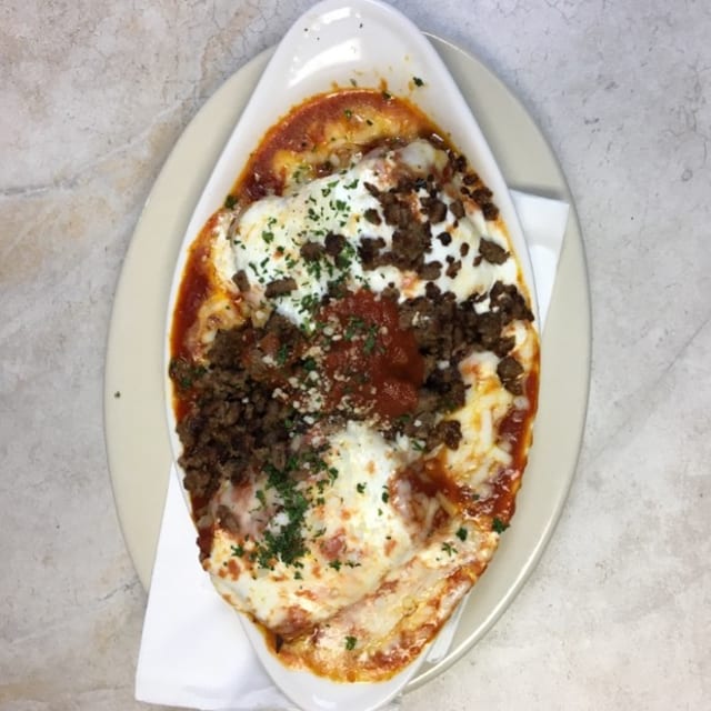 Homemade Lasagna with Homemade Tomato Sauce.