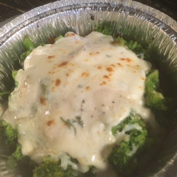 Broccoli with Garlic / Cheese Sauce.
